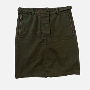Miu Miu Prada Vtg Designer Military Inspired Utility Skirt Zip Pockets size M